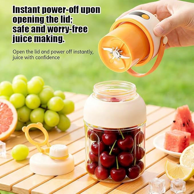 Portable Electric Juicer Cup with Zero Cord Hassle, USB-C Rechargeable Electric Blender with 18000 RPM Motor, Portable Wireless Juicer Cup for Home, Gym, Office and Outdoor (1000ml 2pcs)