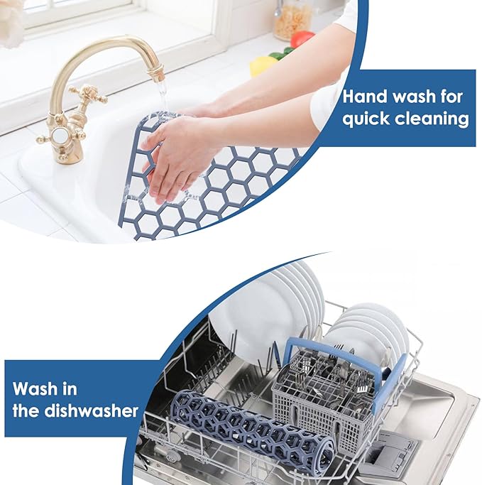 Bestjing Silicone Kitchen Sink Protector Mat 13.7"x 11.7" - Kitchen Sink Grid Accessory, Non-Slip Heat Resistant Grid Dry Mat for Bottom of Porcelain Stainless Steel, Dishwasher Safe