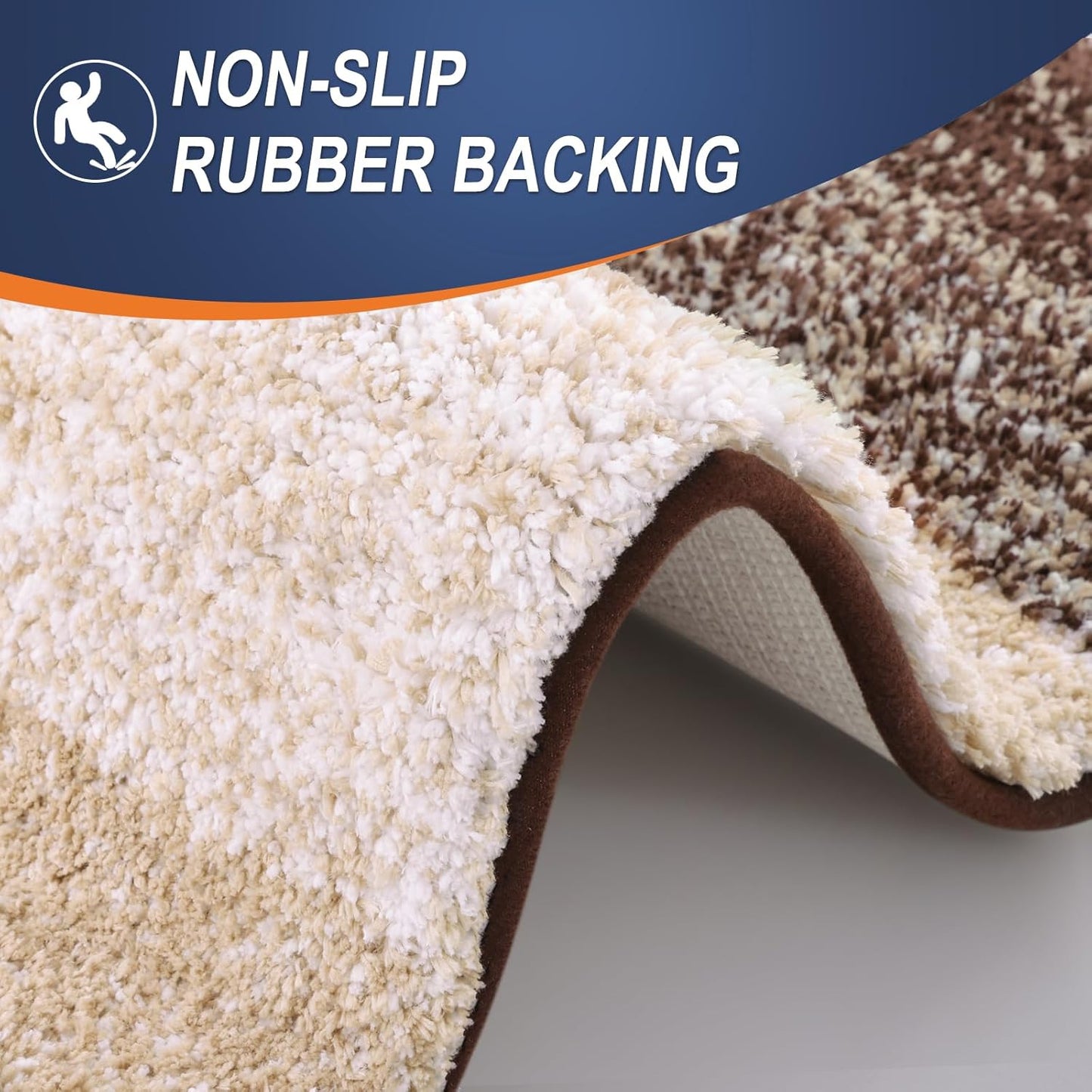 OLANLY Bathroom Runner Rugs 54x24, Extra Soft Absorbent Microfiber Bath Rugs, Rubber Backing, Quick Dry, Machine Washable Bath Mats for Bathroom Floor, Tub and Shower, Home Decor Accessories, Brown