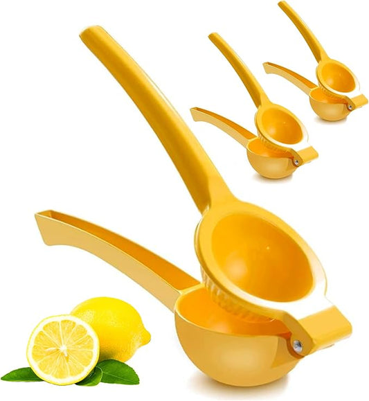 EcoQuality Heavy Duty Handheld Yellow Citrus Juice Squeezer Premium Lemon, Lime & Orange Press for Maximum Extraction Easy to Use, Durable and Rust Resistant Metal Manual Juicer (6)