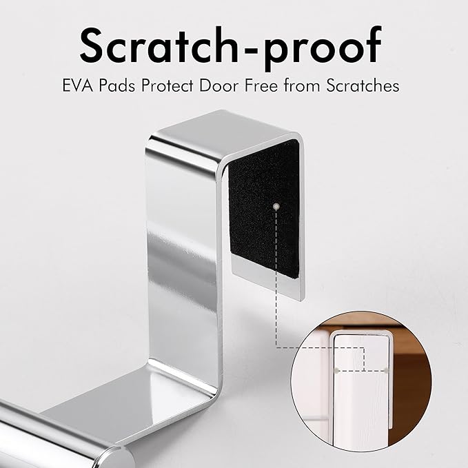 KES Over The Cabinet Door Towel Rack, Kitchen Towel Rack Over Cabinet Towel Bar Towel Holder SUS304 Stainless Steel 2 Pack Polished Steel, KTH200S26-P2