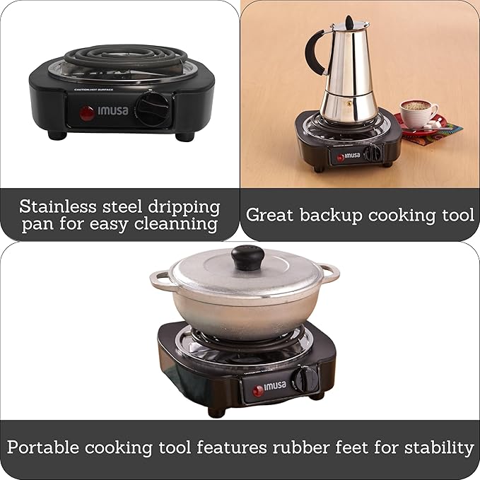 IMUSA Single Electric Burner, Black