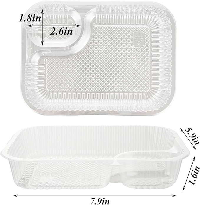 RHBLME 300 Pack Large 8"x6" Plastic Nacho Trays, 2 Compartment Disposable, Plastic Nacho Containers with Chip and Dip Holder for Party, Festivals, Kids, Theater