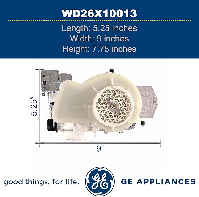 GE WD26X10013 Genuine OEM Pump and Motor Assembly for GE Dishwashers