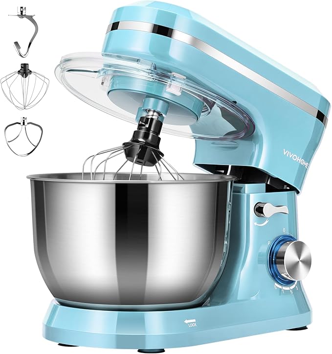 VIVOHOME Electric Ice Shaver Snow Cone Maker Machine Silver 143lbs/hr with VIVOHOME 4.75 Quart Stand Mixer, 8 Speed Kitchen Electric Food Mixer
