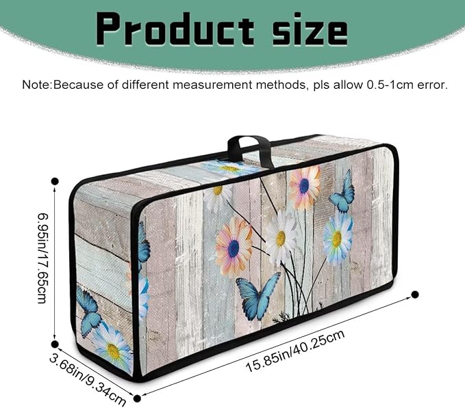 Slim Toaster 2 Slice Compact Thin Cover for 2 Slice Slim Toaster, Butterfly Daisy Dust Covers for Kitchen Appliances, Easy to Fold and Carry Water-Resistant