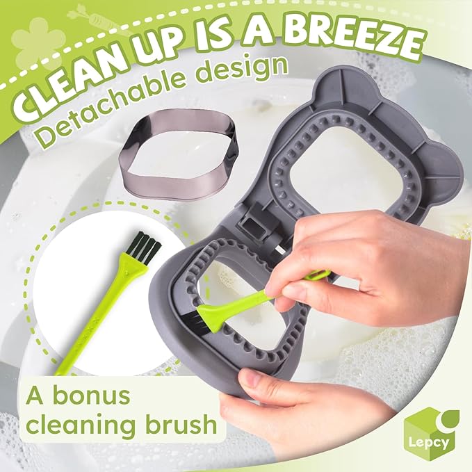 Uncrustables Sandwich Maker Sealer Cutter, Crustless Sandwich Cutter, PB&J Uncrustable Maker - Color Grey, Square Shape