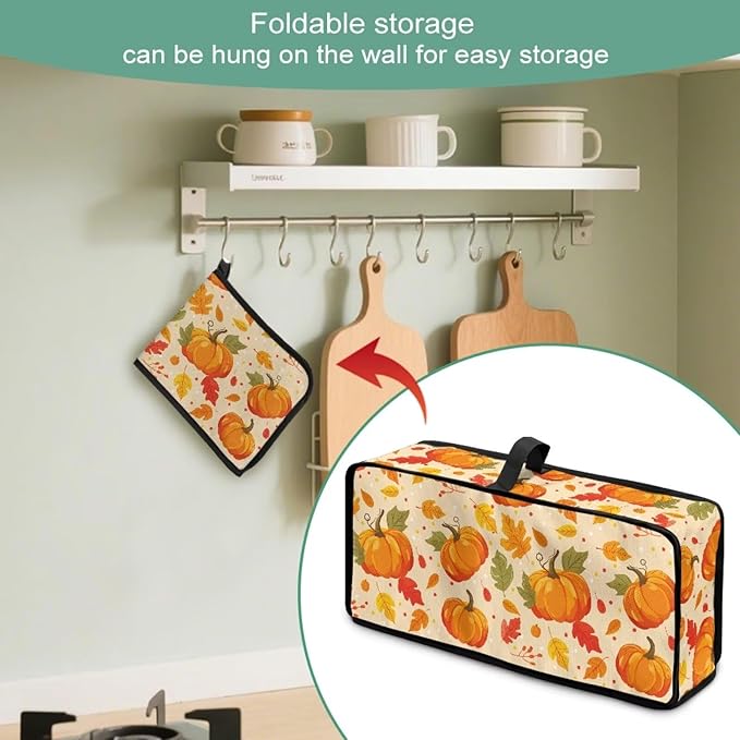 Toaster Cover 2 Slice Pumpkin Toaster Covers 2 Slice Long Slot Slim Dust Cover Thanksgiving Decor Machine Washable Thin Small Appliance Covers for Kitchen