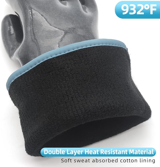 DEYAN Silicone BBQ Gloves, 600°F Heat Resistant Oven Mitts for Grilling, Smoking & Baking - Waterproof, Oil Proof Non-Slip Kitchen Gloves for Cooking, Frying, BBQ Accessories(7/S)