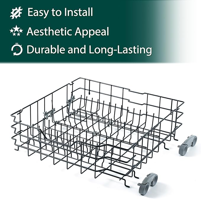 WD28X25960 Dishwasher Lower Rack Replacement Parts for GE Lower Dishrack Drawer Tray Rack 21.8’’ x 20.6’’ x 7.3’’ GE PDW7880G00SS GDWT368V55SS Profile Dishwasher Bottom Dish Rack Assembly 1 Pcs