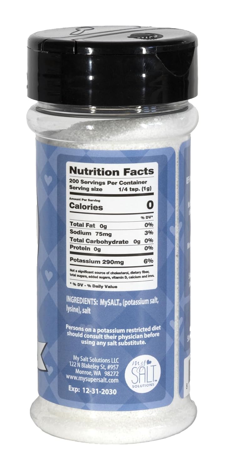 My SUPER SALT – Functional Salt Alternative with Real Salt Taste – 85% Less Sodium – Mineral Balanced Support – Smart Seasoning for Everyday Wellness – 7 oz