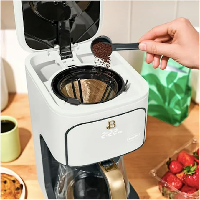 Beautiful 12-Cup Programmable Drip Coffee Maker by Drew Barrymore (White)