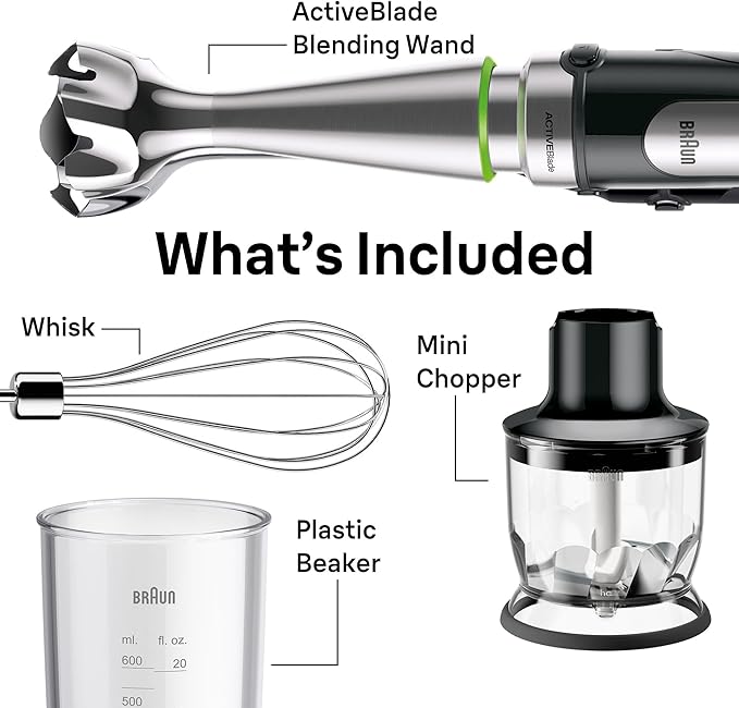 Braun MultiQuick MQ7025X Hand Blender, Faster, Finer Blending