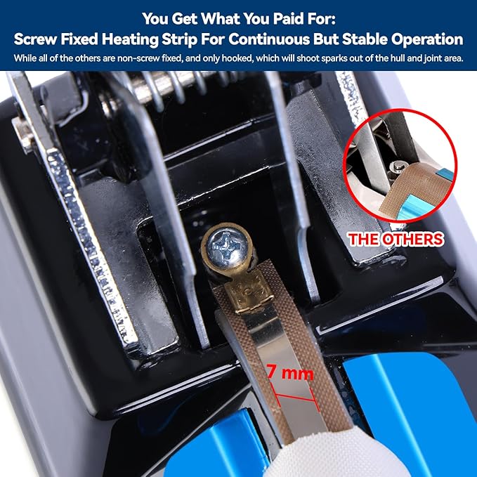 Sealer Pro, Patented 12inch Impulse Heat Bag Sealer, 7mm Sealing Width Poly Bag Seal Machine, 2 Replacement Kits 1 Extra Fuse Included, Black