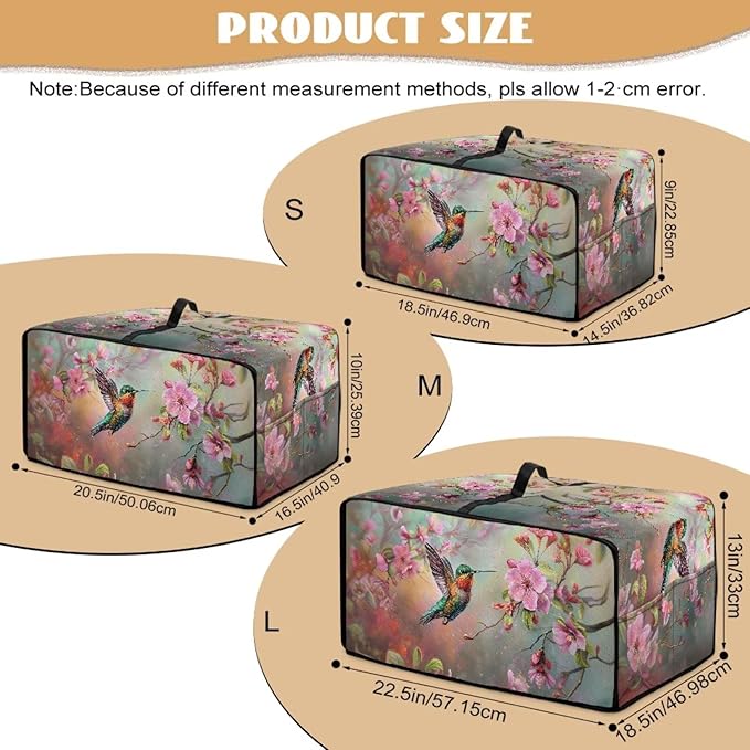 Air Fryer Toaster Oven Dust Cover Protective Microwave Oven Cover Small Appliance Protector Decorations Kitchen Accessories, L, Hummingbird Pink Flower