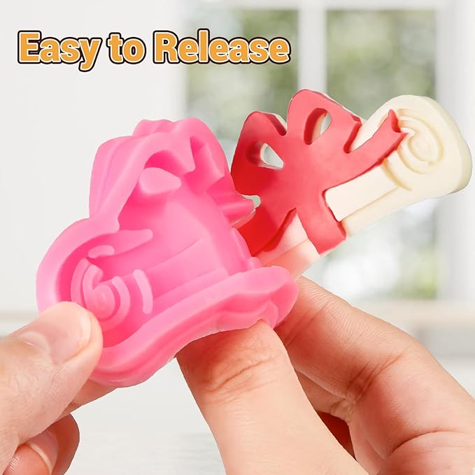 4 PCS Graduation Chocolate Fondant Molds, Silicone Graduation Cap Diploma Candy Molds for Cake, Cupcake Decorations, Graduation Party Supplies