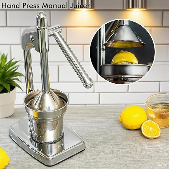 Cast Iron Juicer Hand Press, Stainless Steel Lemon Squeezer, Effective Manual Juicer Fruit Squeezer, Easy to Clean for Fresh Orange Juice