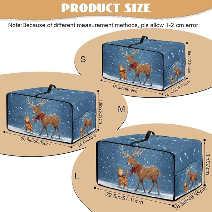 Air Fryer Toaster Oven Dust Cover Countertop Microwave Dust Cover Protector, Compatible with Convection Oven, L, 18.5 x 22.5 x 13 Inches, Reindeer Cat Christmas Decor