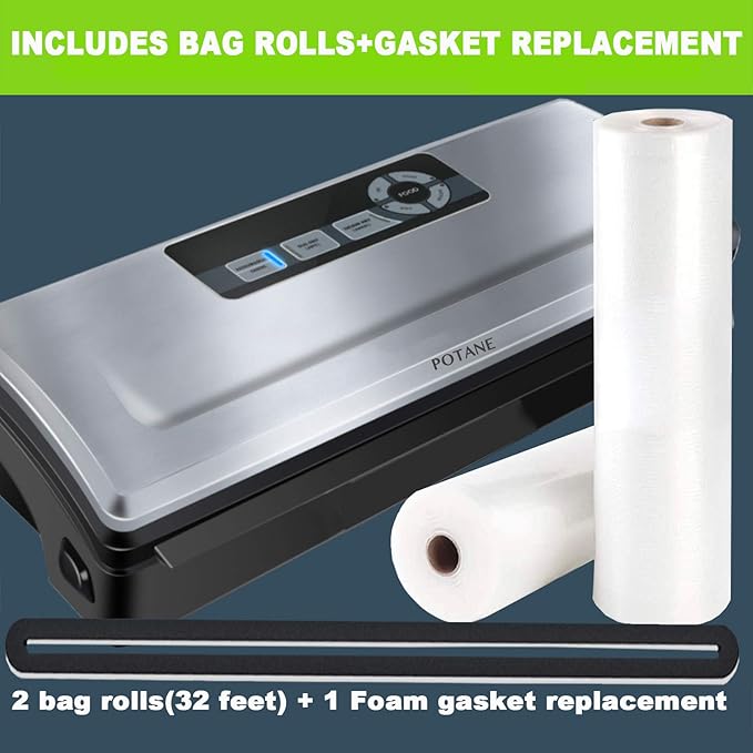 Precision Vacuum Sealer Machine, Powerful Pro Vacuum Food Sealer, 8-in-1 Easy Presets, 4 Food Modes, Dry&Moist&Soft&Delicate with Starter Kit, Compact Design(Silver)