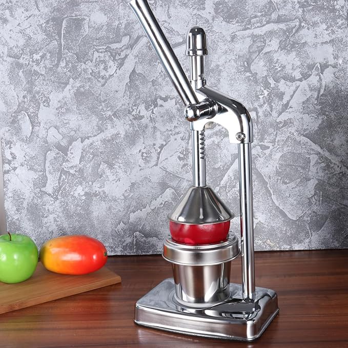 ULTECHNOVO Stainless Steel Manual Press Juicer Handheld Citrus Extractor for Fruits and Vegetables Easy to Clean Sturdy Design for Home Use and Fresh Juice Preparation