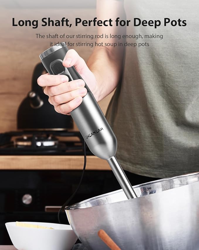 1000W Powerful Immersion Blender Handheld, 2025 New Update Hand Blender with 25-Speed and Heavy-Duty Copper Motor