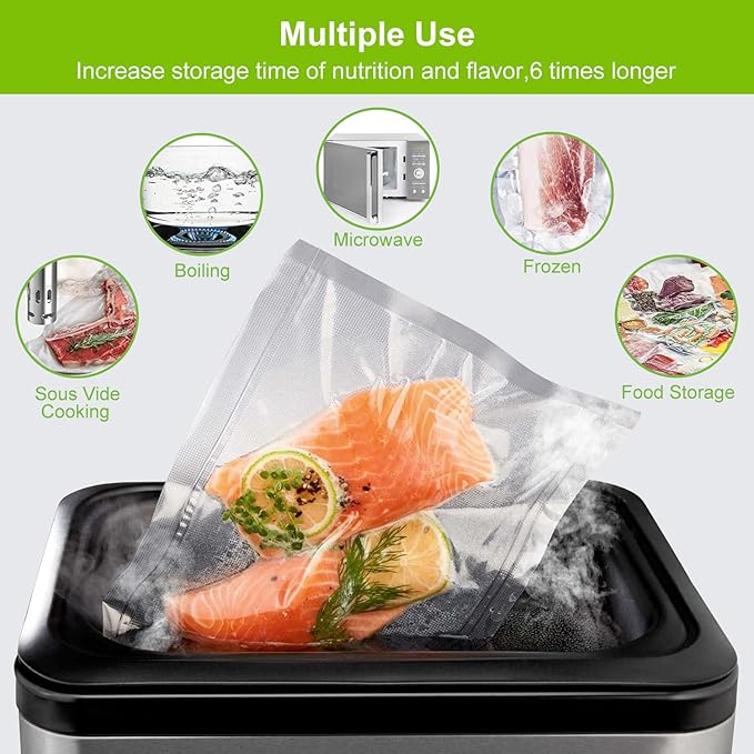 MAGIC SEAL Vacuum Sealer Bags, 3 Rolls 12’’ × 16.4’ Textured Vac Seal Bags for Food Storage, Sous Vide and Meal Prep, BPA Free, Commercial Grade - NOT Work with MAGIC SEAL MS175 Vac Sealers