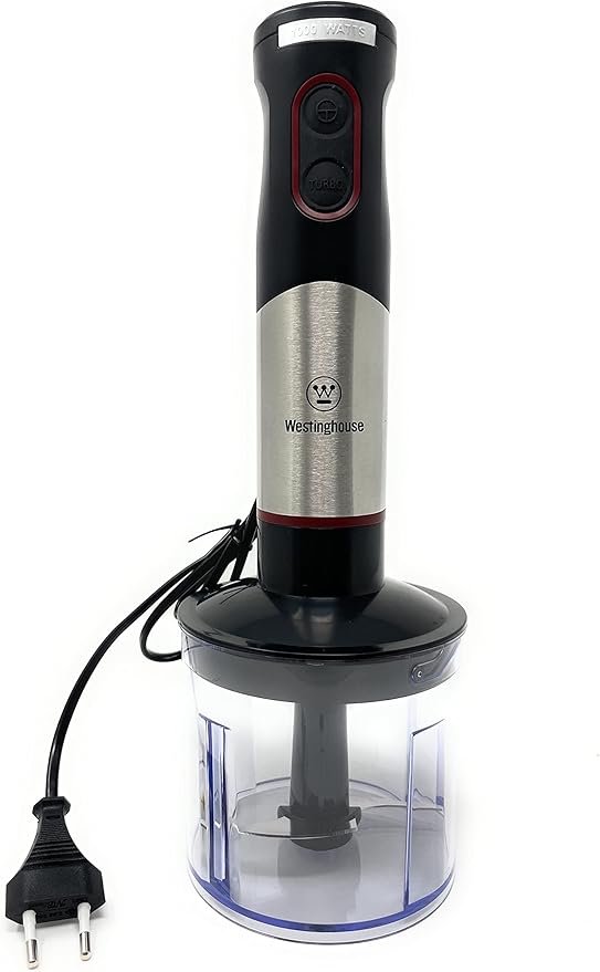 220 Volt Hand Blender 1000W - 3 in 1 Hand blender includes blending shaft, 500 ml chopper bowl, 700 ml beaker and whisk-220V 240V (Not For Use In USA)