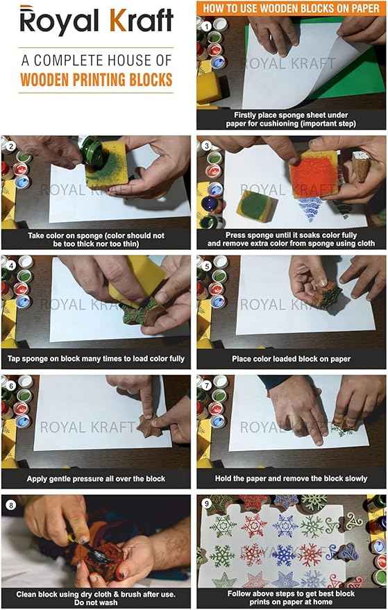 Royal Kraft Assorted Wooden Block Printing Stamps (Set of 25) Bulk01_25A