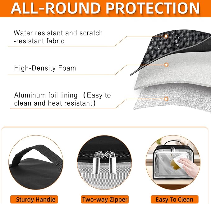 Toaster Cover 2 Slice with Aluminum Foil Lining and Base Compatible with Cuisinart/BELLA/Black and Decker,Cover only