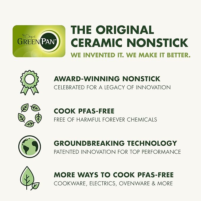 GreenPan Premiere Ovenware Healthy Ceramic Nonstick 1 lb. Loaf Baking Pan, PFAS-Free, Warp-Free Bakeware, Durable Quick Heating, Oven & Broiler Safe to 600F, Dishwasher Safe, Gray