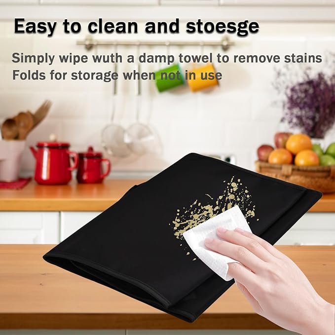 Toaster Cover Heavy Duty Heat-Resistant Waterproof Protective Cover Case Compatible with Mueller UltraToast Toaster 4 Slice MT-110ss/Elite Gourmet ECT-3100 Long Slot 4 SliceToaster (Black)