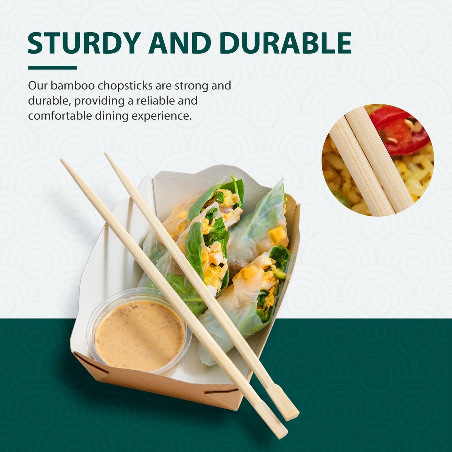 Soeos 200 Disposable Chopsticks Bulk - Natural Wooden Chopsticks & Bamboo Chopstick for Sushi, Takeout, Party - Splinter-Free, Individually Wrapped Single-Use Chopstick (Approx.200 Pairs)