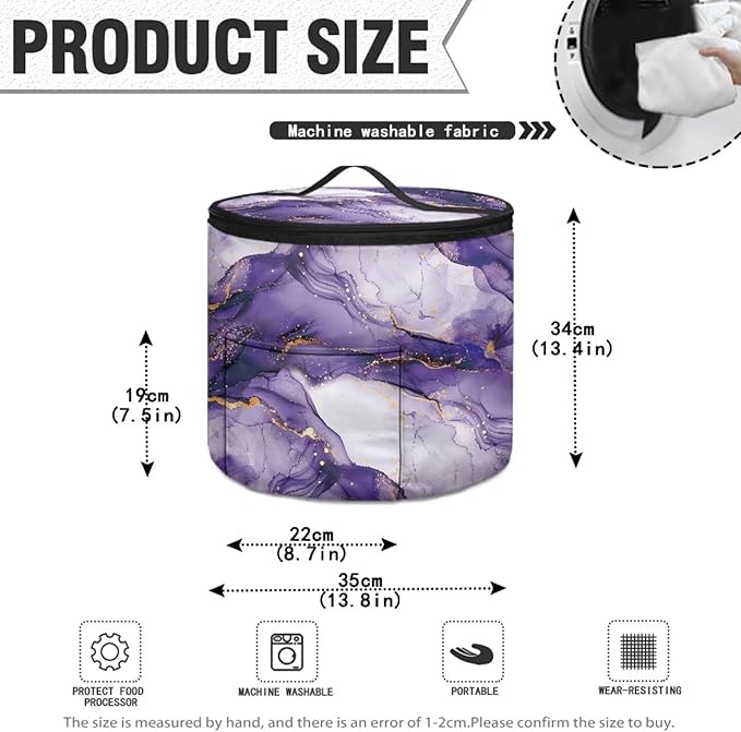 Purple Marble Electric Pressure Cooker Insulation Bag Not Easily Deformed Electric Pressure Cooker Storage Bag Kitchen Appliance Dust Cover