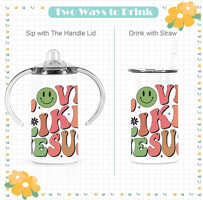 12 Oz Sublimation Sippy Cup 4 Pack, Kids Sublimation Sippy Tumblers, Stainless Steel Todder Water Bottle
