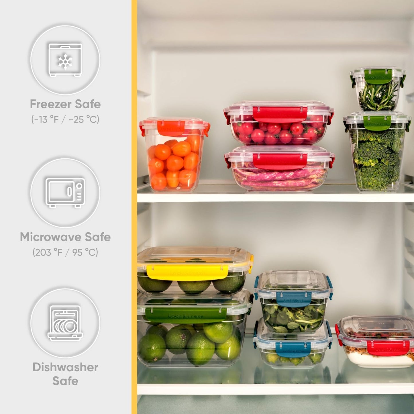 Superio Plastic Food Storage Containers with Airtight Lids, 4 Pack- 80 Oz, BPA Free, Leakproof, Stackable, Microwave, Dishwasher, Freezer Safe, Green