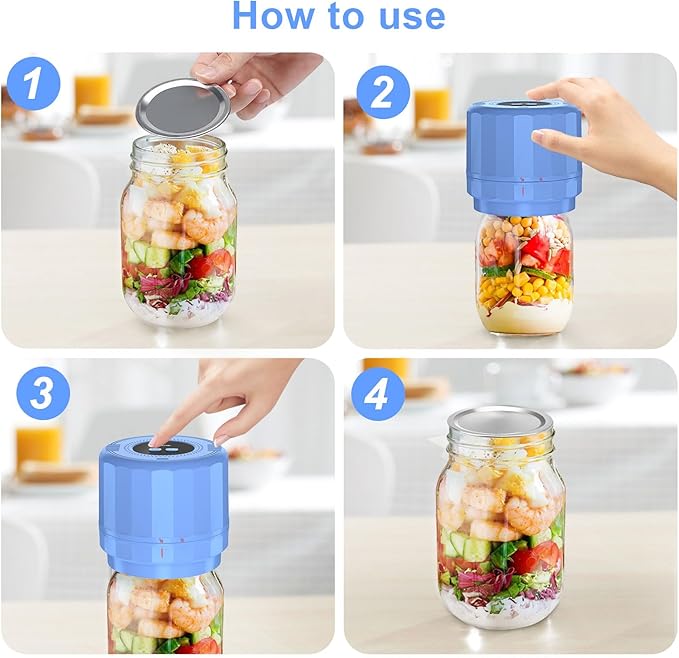 UNERVER M11 Mason Jar Vacuum Sealer - Electric Mason Jar Vacuum Sealer Kit with Wide and Regular Mouth Mason Lids, Jar Vacuum Sealer for Canning Jars, Vacuum Sealing Machine for Food Storage