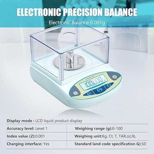 Lab Scale 500g x 0.001g, High Precision Analytical Balance with Digital Windshield. Electronic Gram Scale for Jewelry/Kitchen/Scientific Use, 11 Units Conversion, Portable Digital Scientific Scale