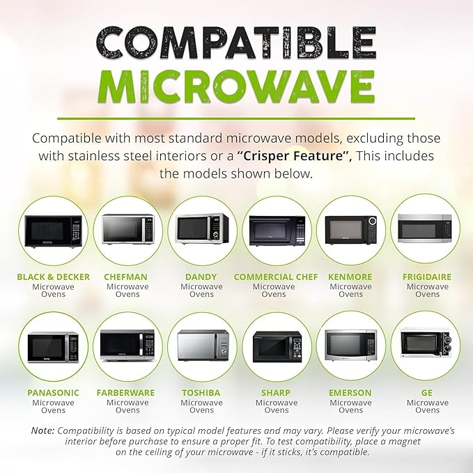 HOVER COVER Magnetic Microwave Splatter Cover, Clear Microwave Cover for Food - Vented & Magnetic, 12-inch, Food Grade Plate Cover, BPA Free - Black