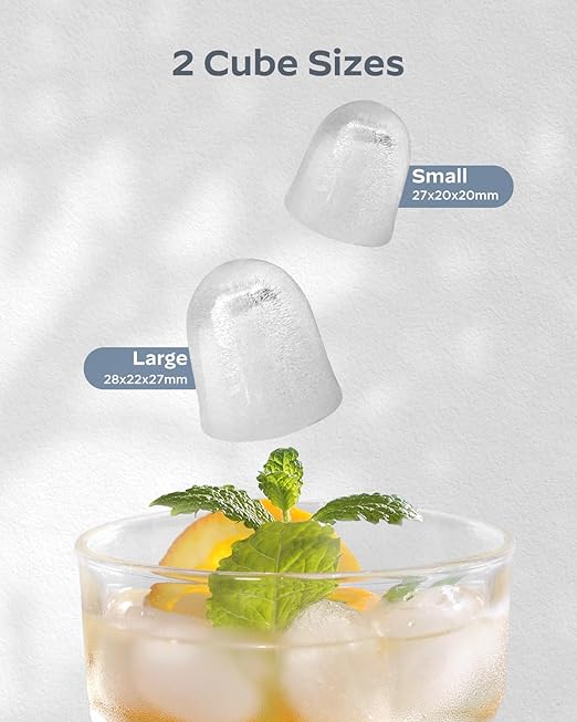 Silonn Ice Maker Countertop, Stainless Steel Portable Ice Machine with Carry Handle, Self-Cleaning Ice Makers with Basket and Scoop, 9 Cubes in 6 Mins, 26 lbs per Day, Stainless Steel