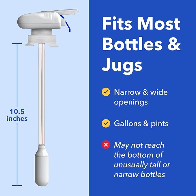 Magic Tap Automatic Drink Dispenser for Fridge, Peach (1 Pack), No Spill Milk Dispenser for Fridge, Automatic Milk Dispenser Pump for Gallon Jugs, Water & Juice, Fits Most Bottles, Batteries Required