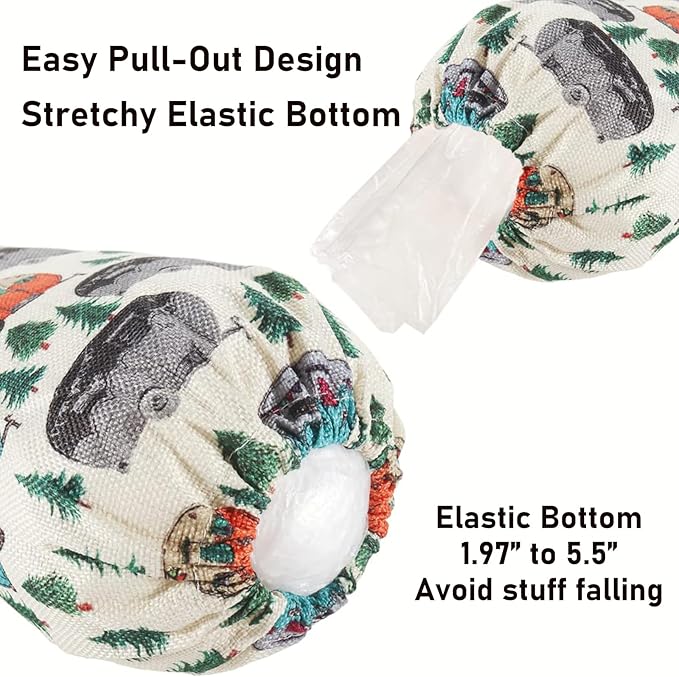 2Pcs Camping RV Essentials Plastic Bag Holder, Reusable Hanging Grocery Bags Holder for Camper RV Accessories, Portable Trash Bags Organizer for Camper Must Haves, Picnics, Beach, Hiking