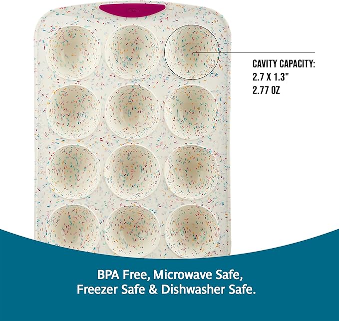 Trudeau Structure White Confetti Reinforced Silicone 12 Cup Dome Cake Pan/Mold (05118652)