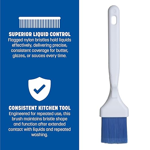 SPARTA Meteor Basting Brush, Nylon Bristle Pastry Brush for Cooking and Baking, 2" Wide, 1 Count, Blue