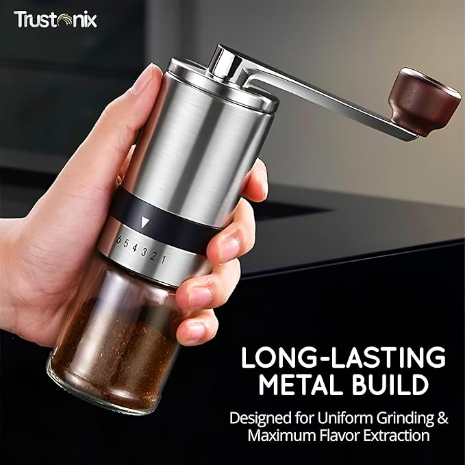 Portable Hand Coffee Grinder | Manual Coffee Grinder for Travel | Cocoa Beans Grinder | Portable & Compact Design | Smooth Grinding | Easy To Use | Higher Efficiency | Powerful & Stable