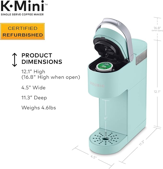 Keurig K-Mini Coffee Maker, Certified Refurbished, Oasis (Renewed)