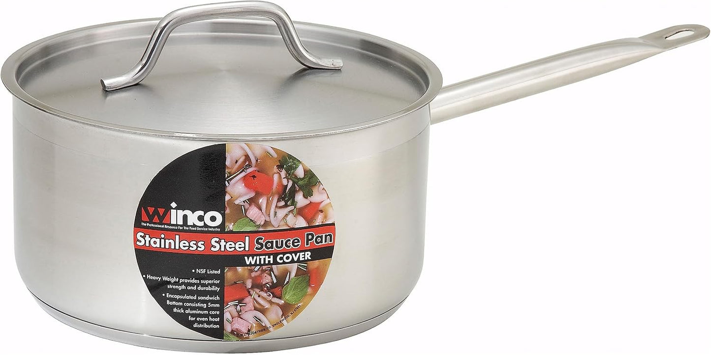 Winware Stainless Steel 3 Quart Sauce Pan with Cover