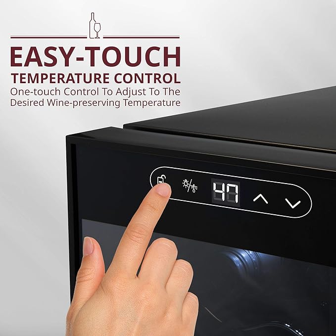 Schmecke 34 Bottle Compressor Wine Cooler Refrigerator w/Lock | Large Freestanding Wine Cellar | 41f-64f Digital Temperature Control Wine Fridge For Red, White, Champagne or Sparkling Wine - Black