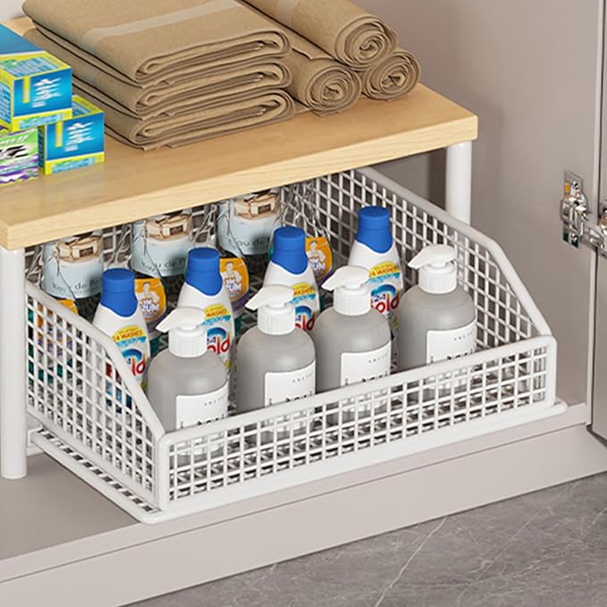 Funecy Coffee Pod Drawer,Coffee Machine Storage Rack,Home Kitchen Counter Coffee Bar Organizer,Storage Basket Drawer (White)