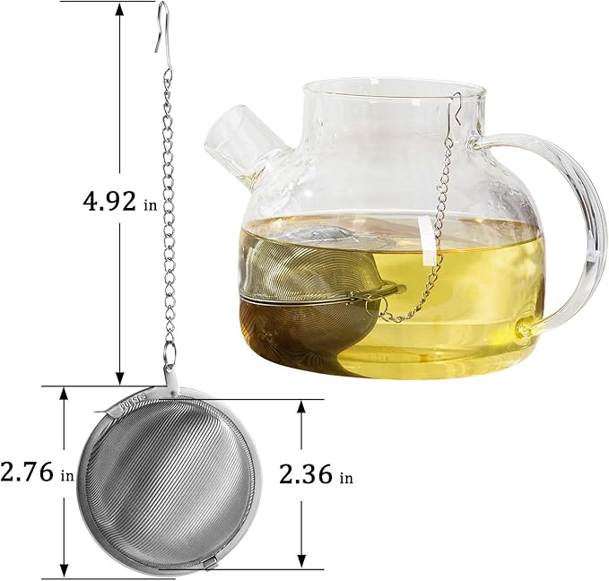 304 Stainless Steel Tea Strainers for Loose Tea Infuser Ball, Extra-Fine Mesh Tea Ball, Tea Holder Loose Leaf Tea Steeper, Tea Diffuser for Rooibos, Black Tea, Herbal & Spices (Large x 2)