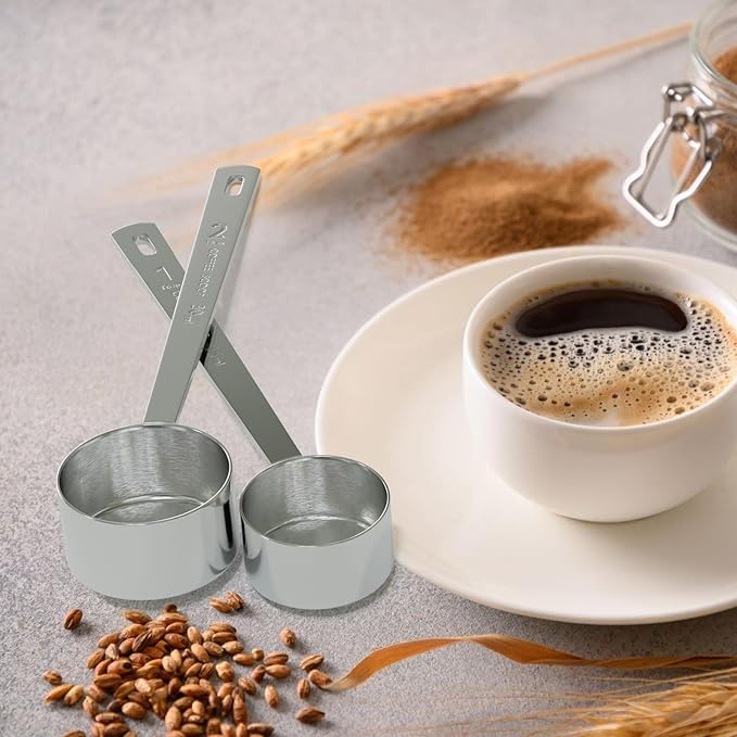 LEIFENY 1PCS 2 Tablespoon Coffee Scoop, Long Handle Measuring Spoon, Two tbsp (30ml, 1/8cup) Stainless Steel Scooper